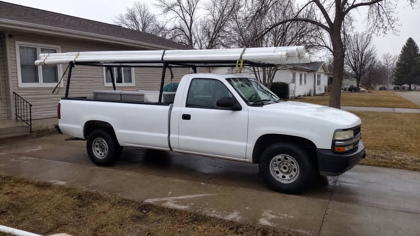 Radon Mitigation Sioux Falls install truck and pipe rack